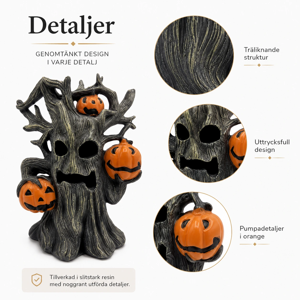 Halloweenstaty trädmonster för heminredning