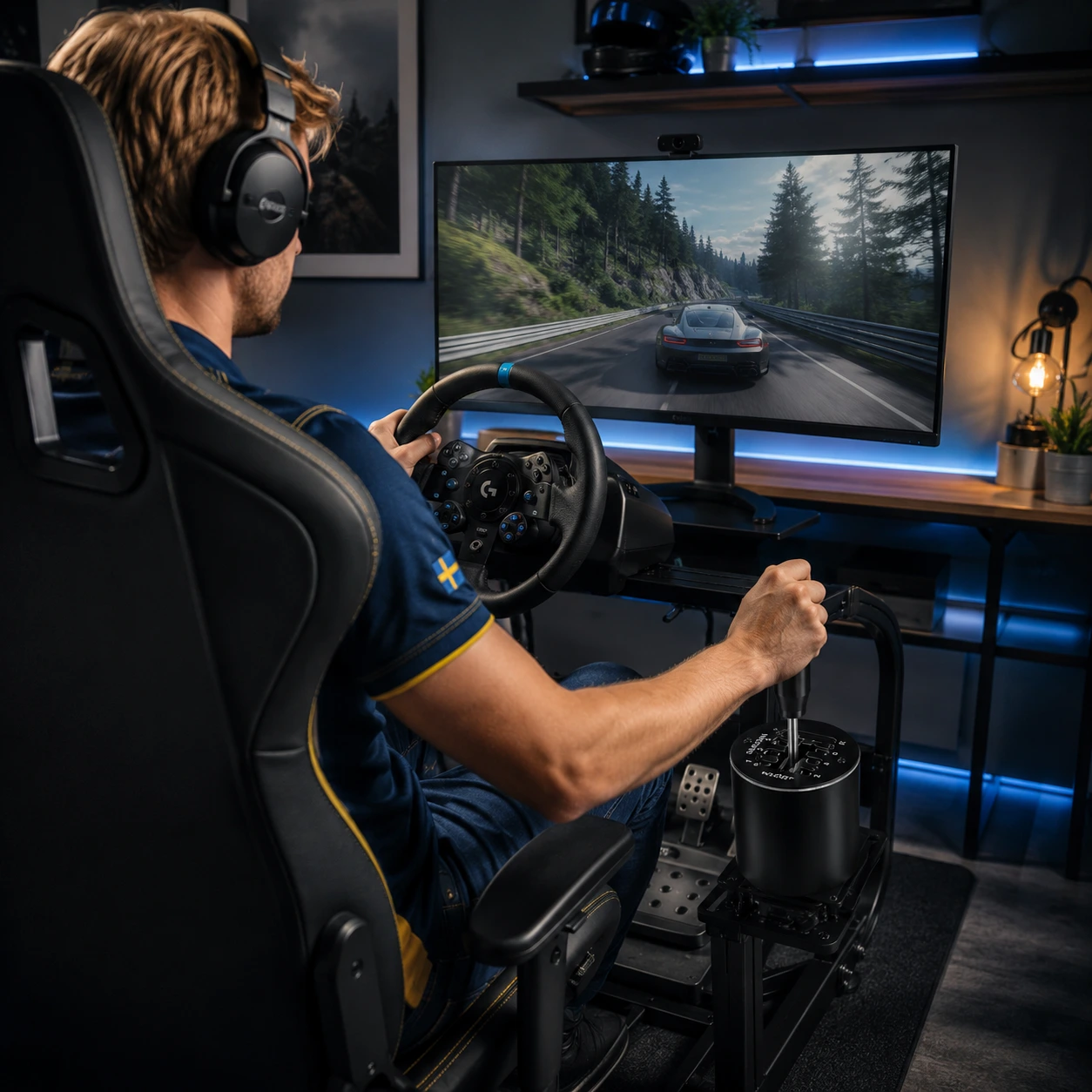 H-växelspak för racing simulator till PC med USB