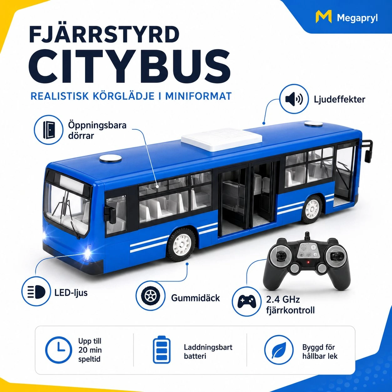 Fjärrstyrd Stadsbuss med LED-ljus
