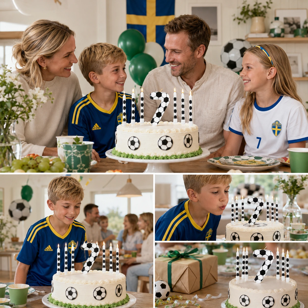Fotboll Tårtljus 8-pack – Ålder 0–21