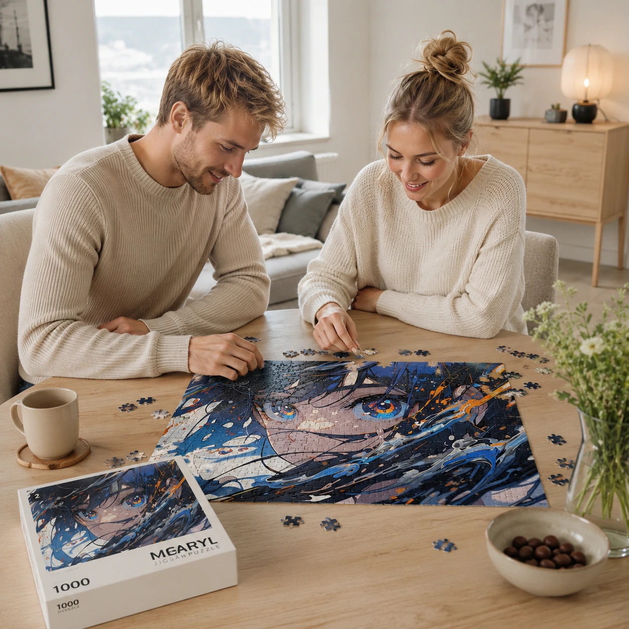 Pussel i Kartong med Animeinspirerat Motiv