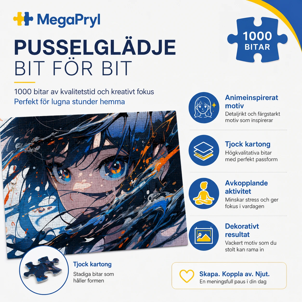 Pussel i Kartong med Animeinspirerat Motiv