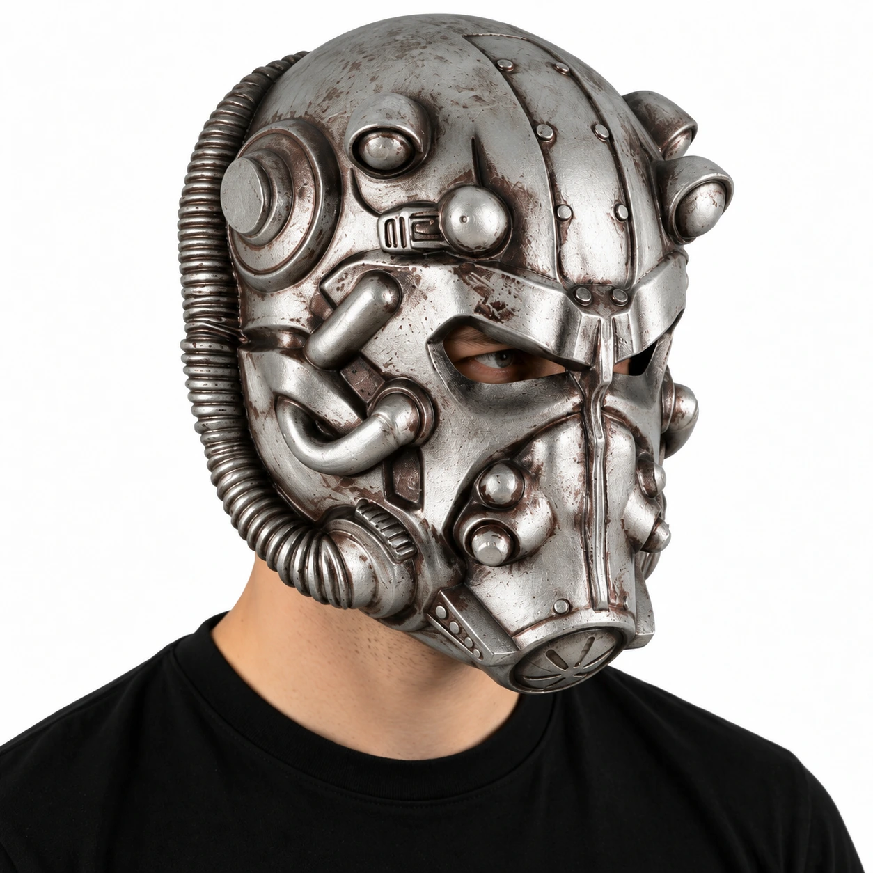 Halvmask steampunk i latex