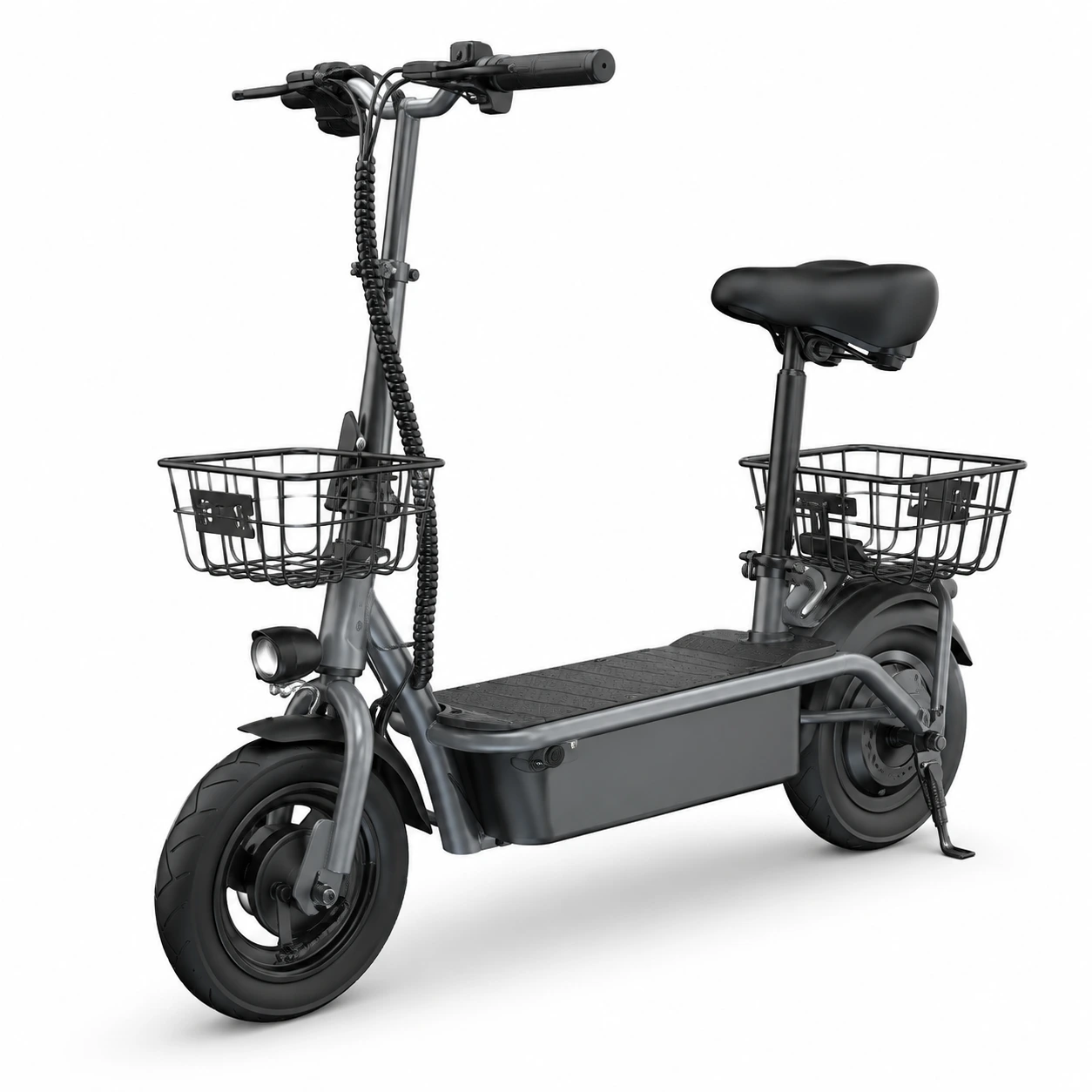 Elscooter Vikbar med Sadel och Korg 500W 30 km Räckvidd