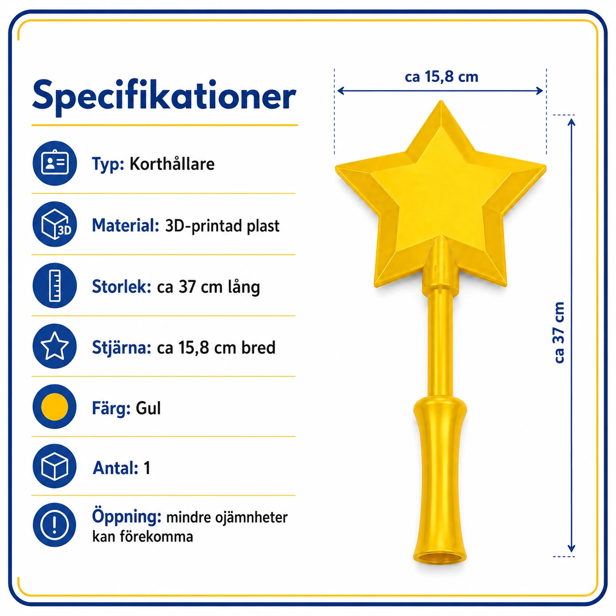 Korthållare Trollstav med Stjärna