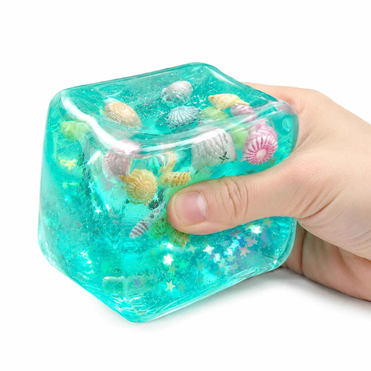 Stressboll Ocean Ice Cube – Sensorisk Klämleksak