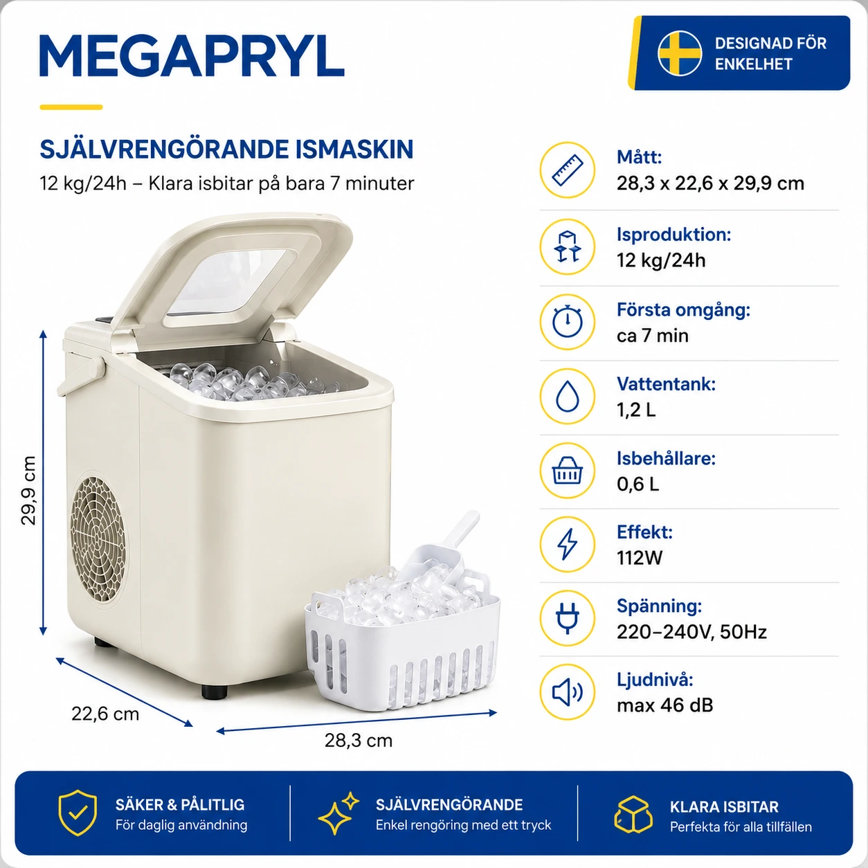 Ismaskin 12 kg/24h med Självrengöring