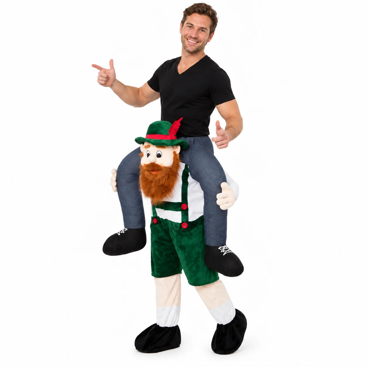 Naamiaisasu kantavalla oktoberfest-hahmolla