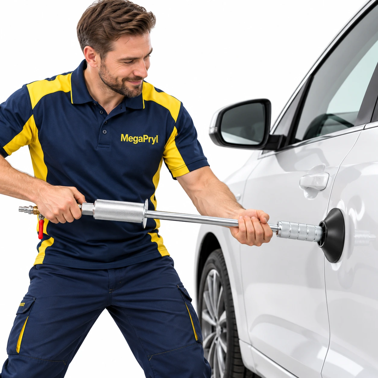 Pneumatisk dent puller för bil med 3 sugkoppar