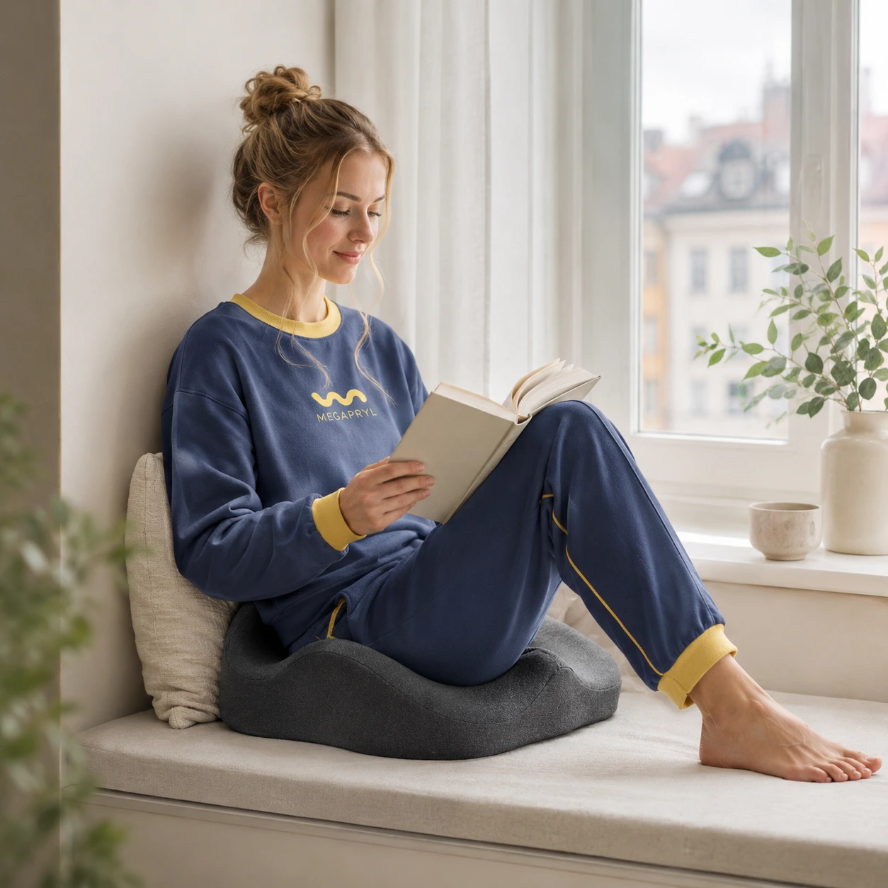 Ergonomisk Sittdyna i Memory Foam med Överdrag