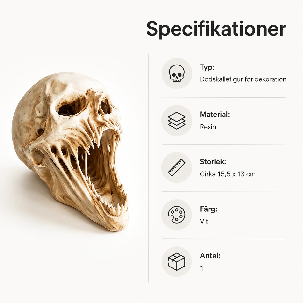 Alien dödskalle som bordsdekoration för halloween