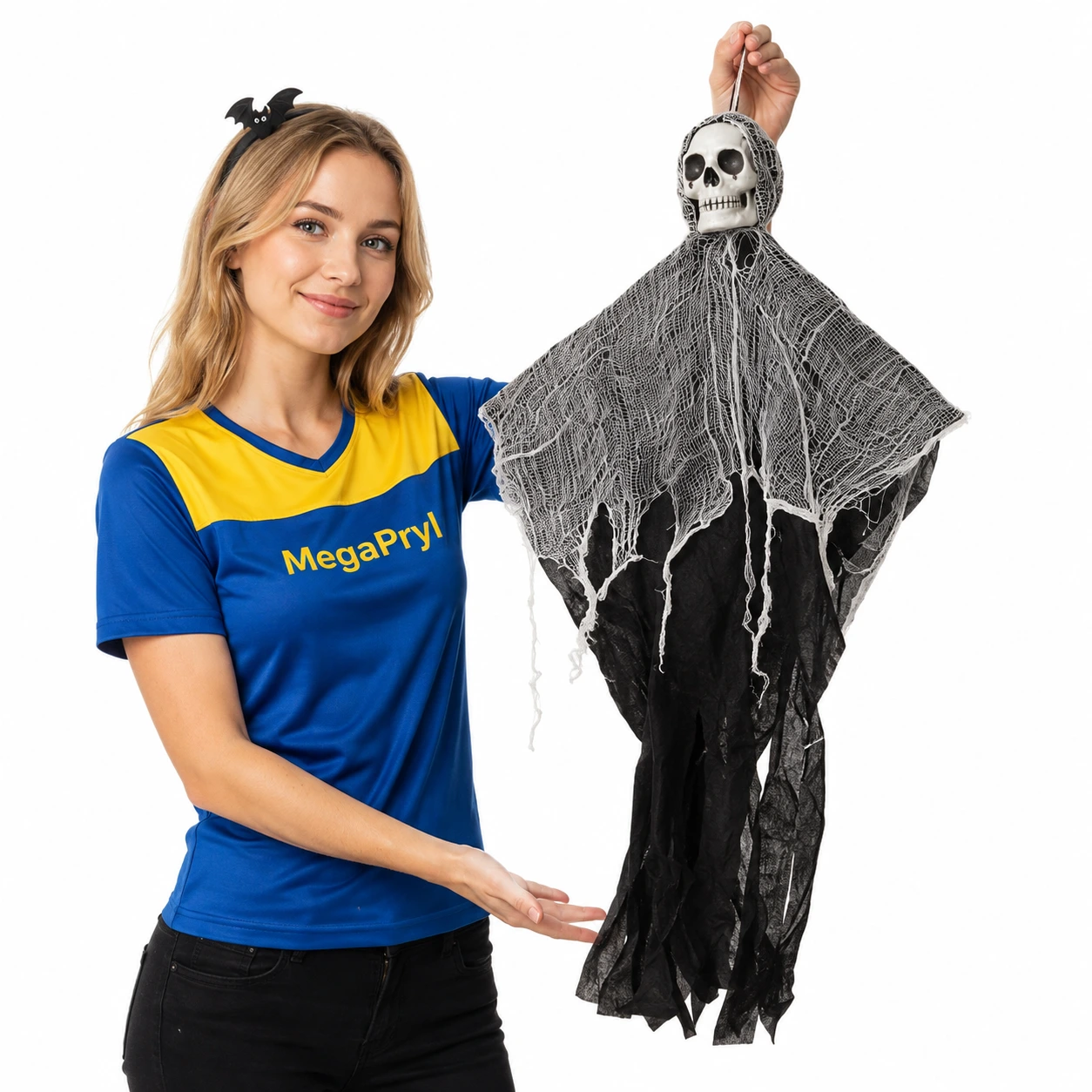 Hängande spökdekoration med dödskalle för halloween