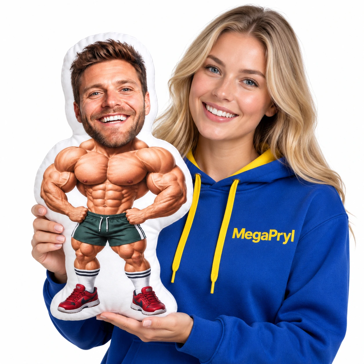 Muskelformad fotokudde med eget foto