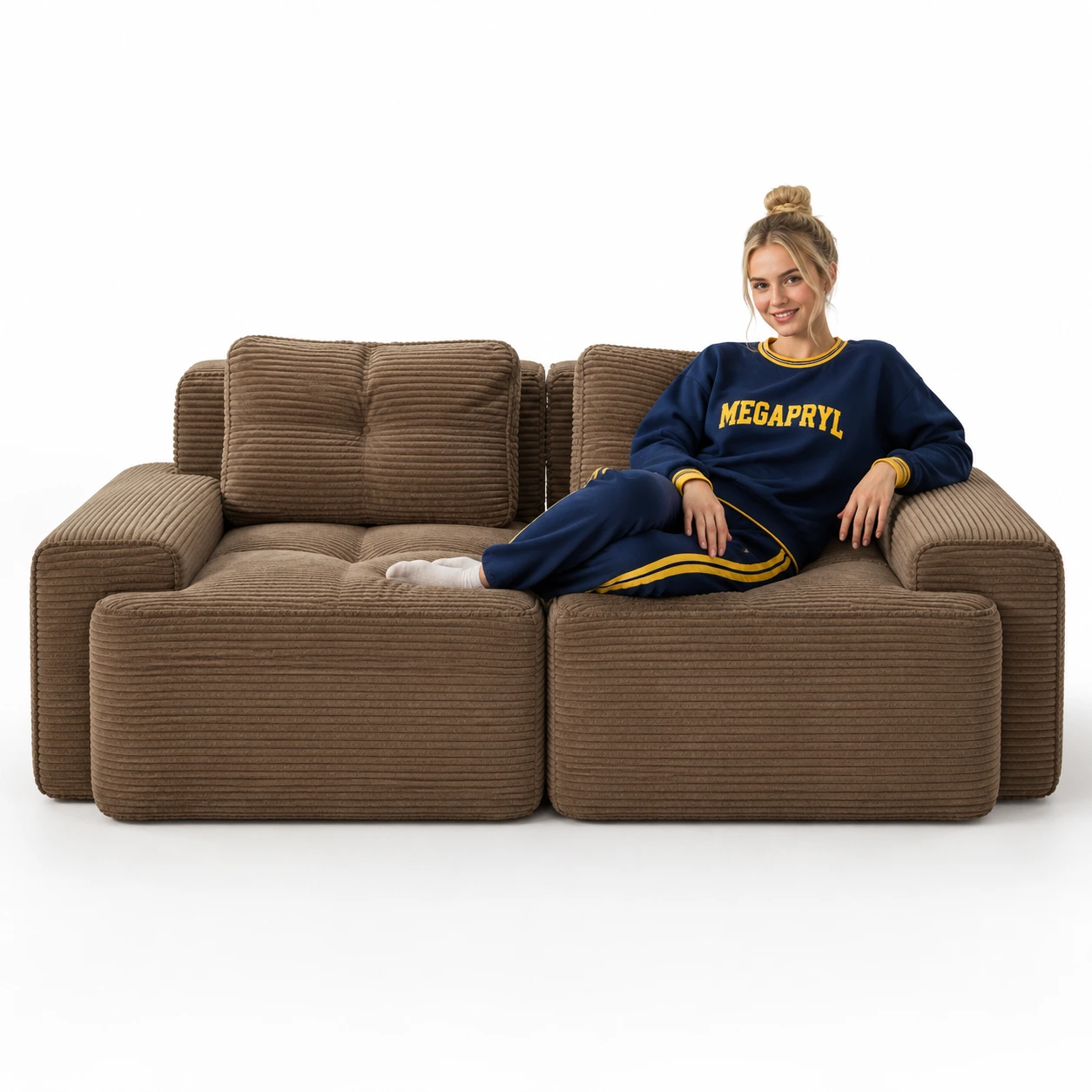 Modulsoffa 2-Sits i Manchester Brun med Djup Sits