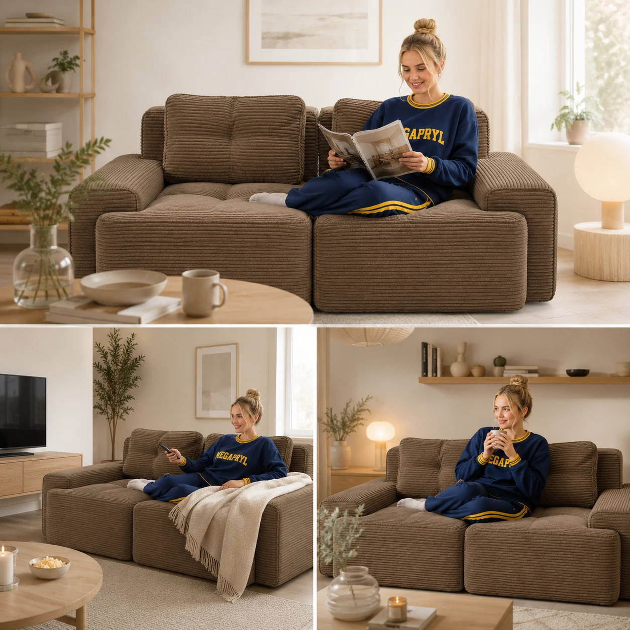 Modulsoffa 2-Sits i Manchester Brun med Djup Sits