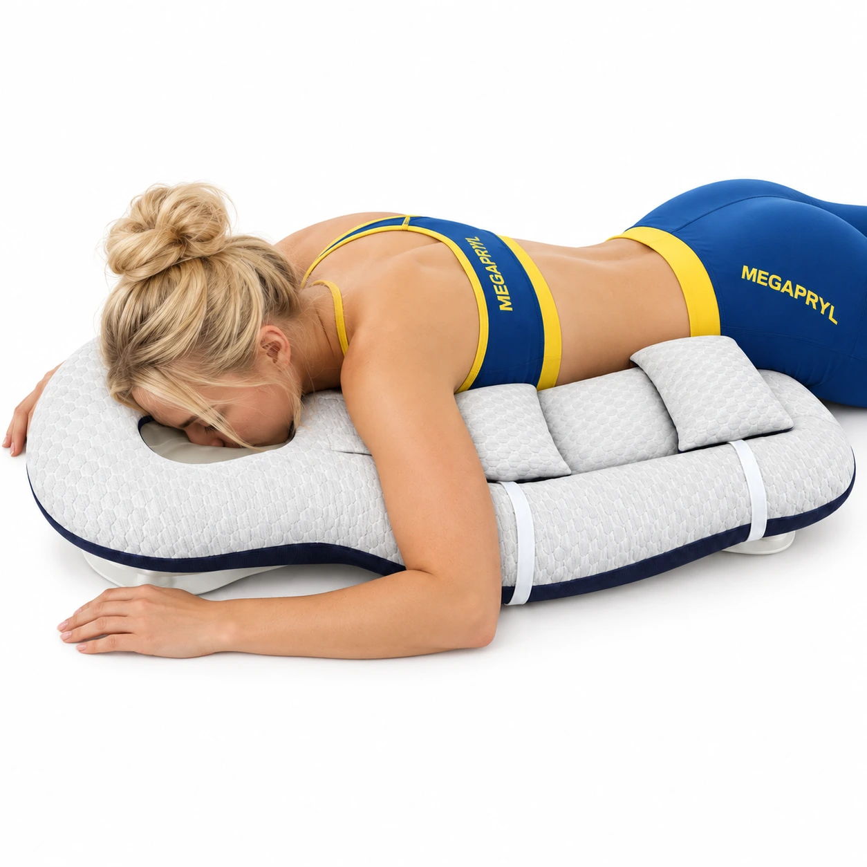 Ergonominen kasvotyyny vatsamakuulle
