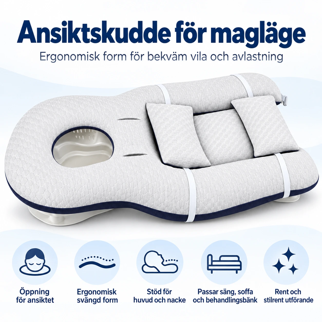 Ergonominen kasvotyyny vatsamakuulle