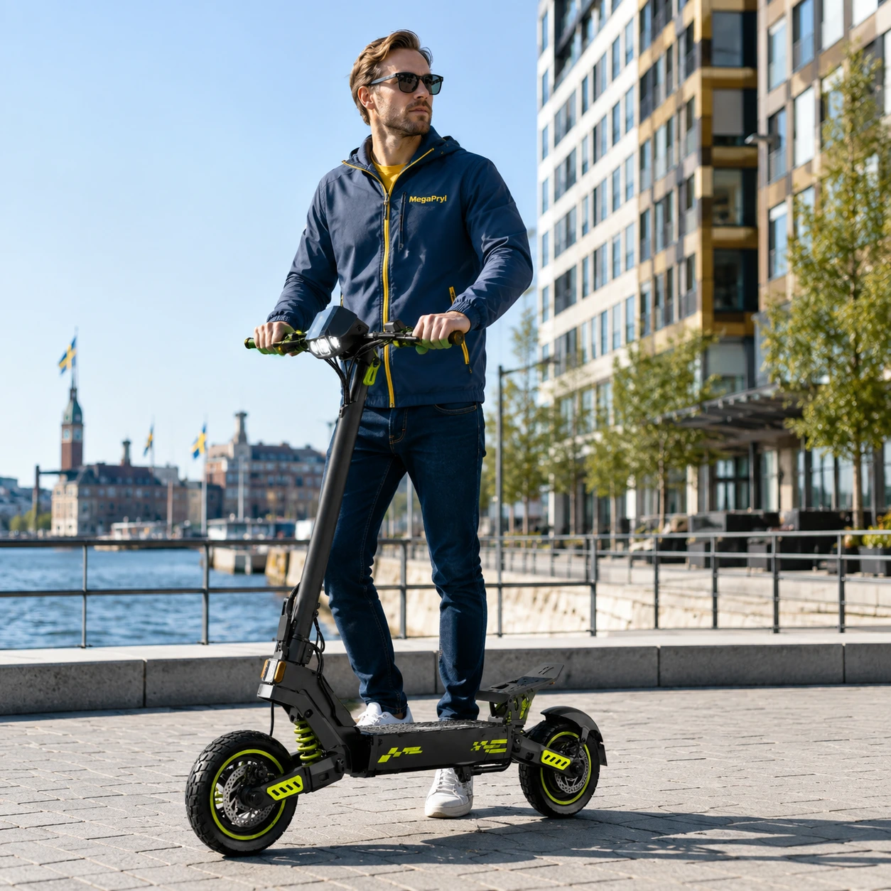 Elektrisk sparkcykel för vuxna med 10 tums däck och hopfällbar design