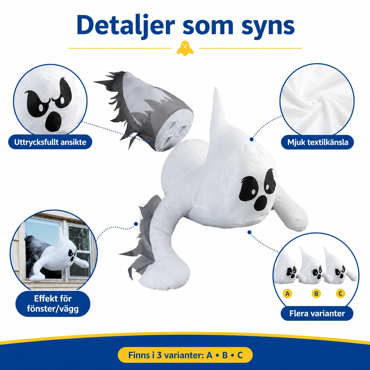 Halloween-spöke för fönster och väggdekoration