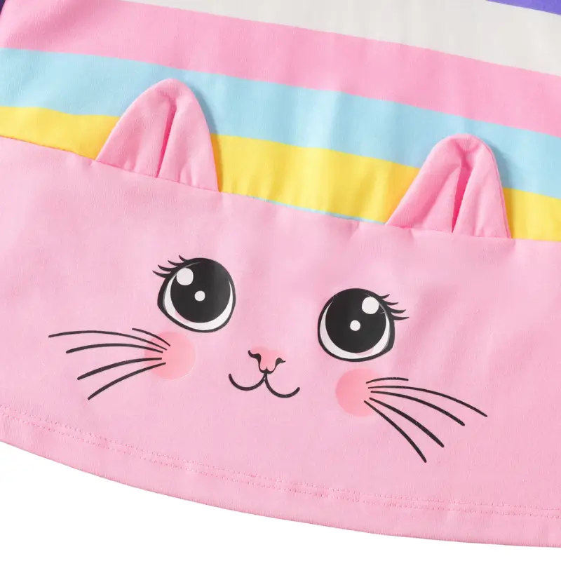 Klänning med Huva Söt Kattdesign för Småflickor 4