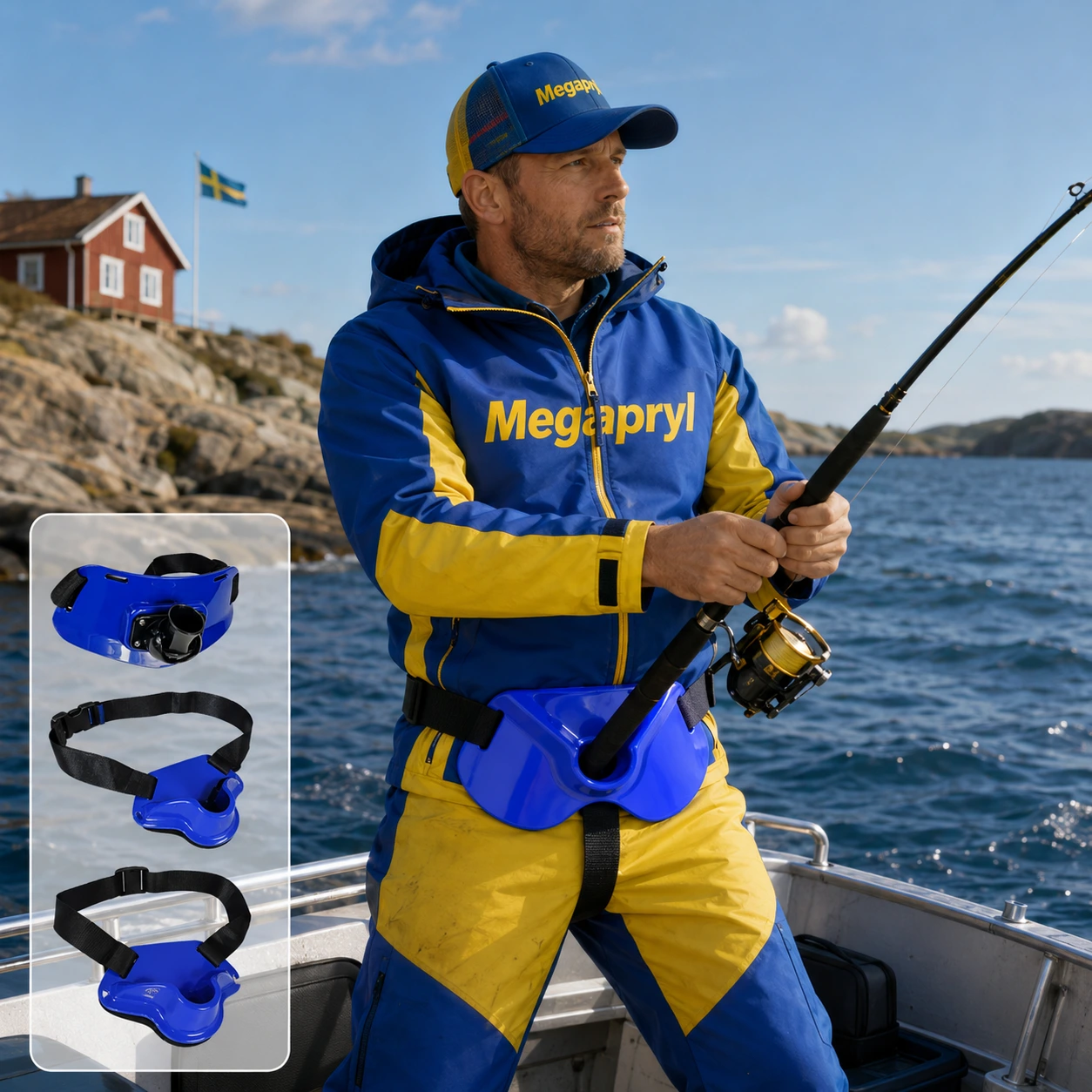 Fiskebälte med Spöhållare – Justerbart Midjestöd för Fiske