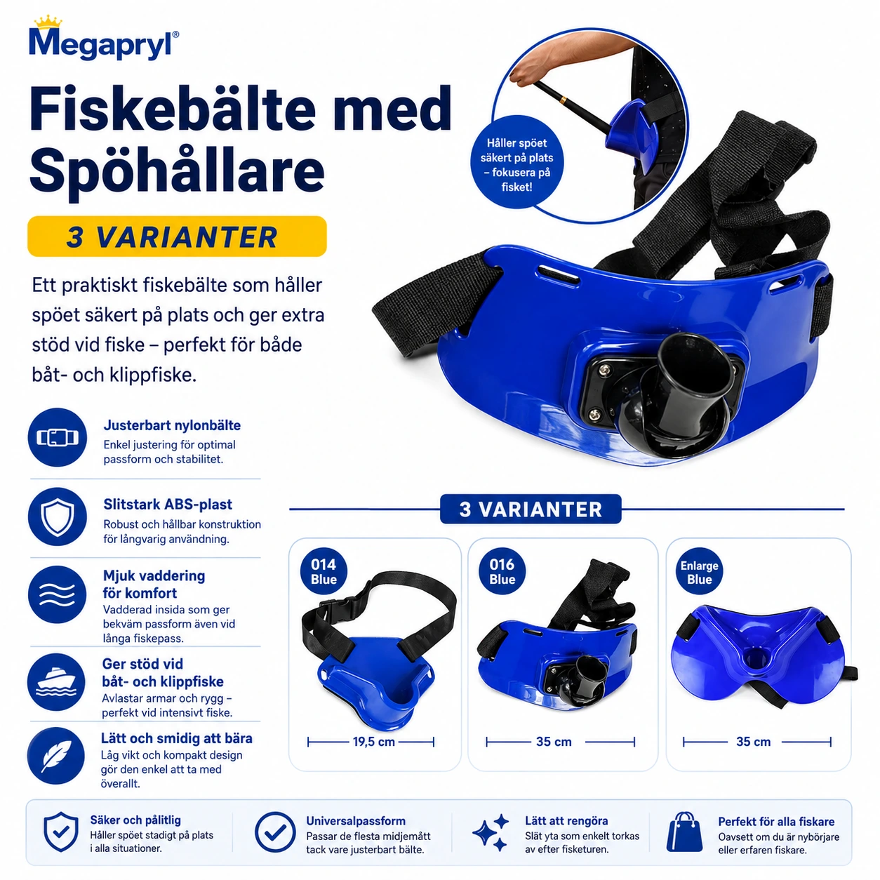 Fiskebälte med Spöhållare – Justerbart Midjestöd för Fiske