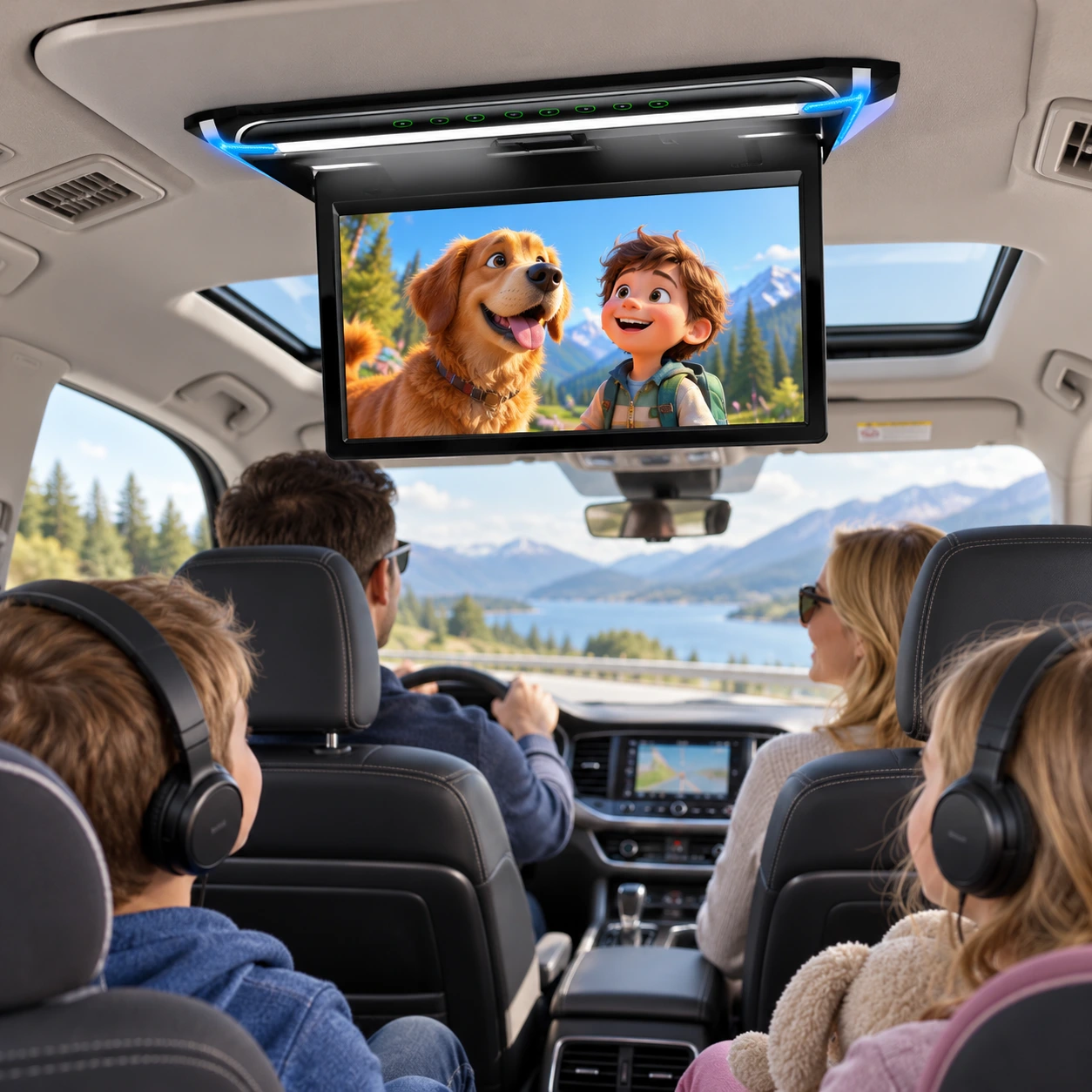 Kattonäyttö autoon 15,6 tuumaa, HDMI ja 1080p