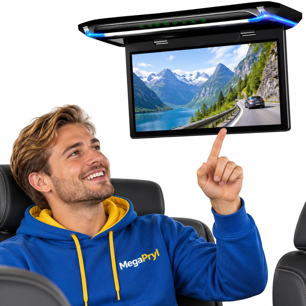 Kattonäyttö autoon 15,6 tuumaa, HDMI ja 1080p