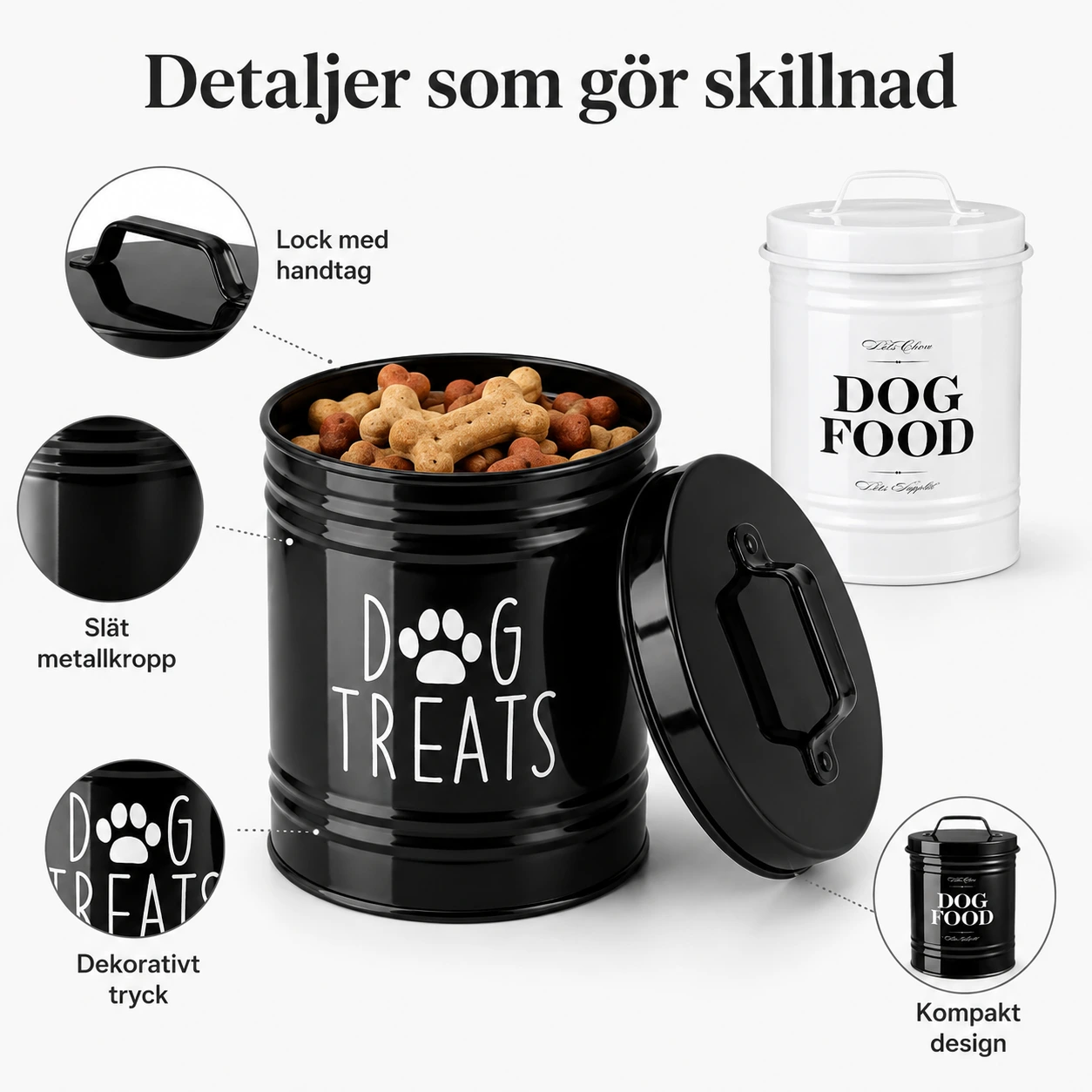 Foderburk för hundgodis och djurfoder i metall