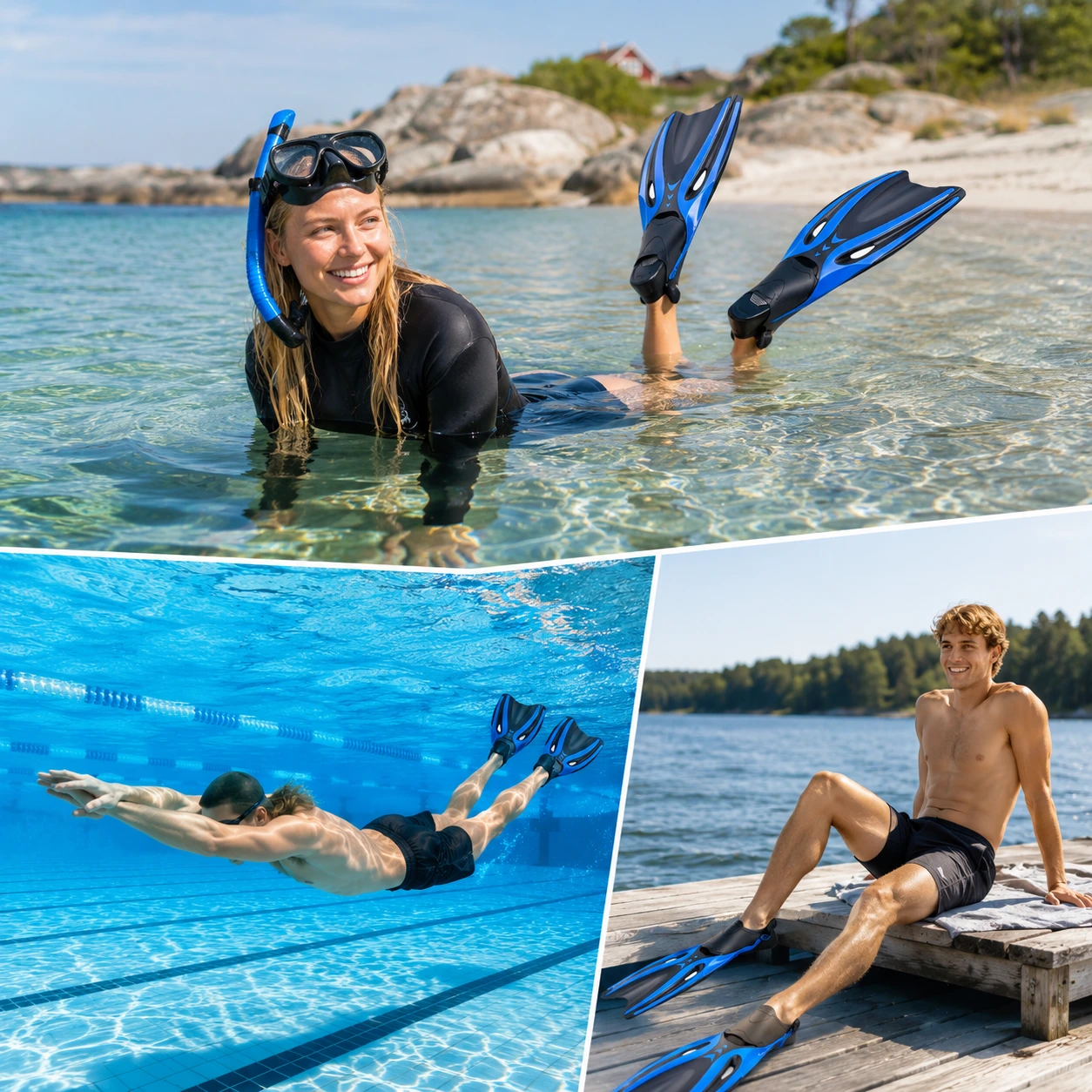 Dykfenor för Simning – Flexibla Snorkelfenor