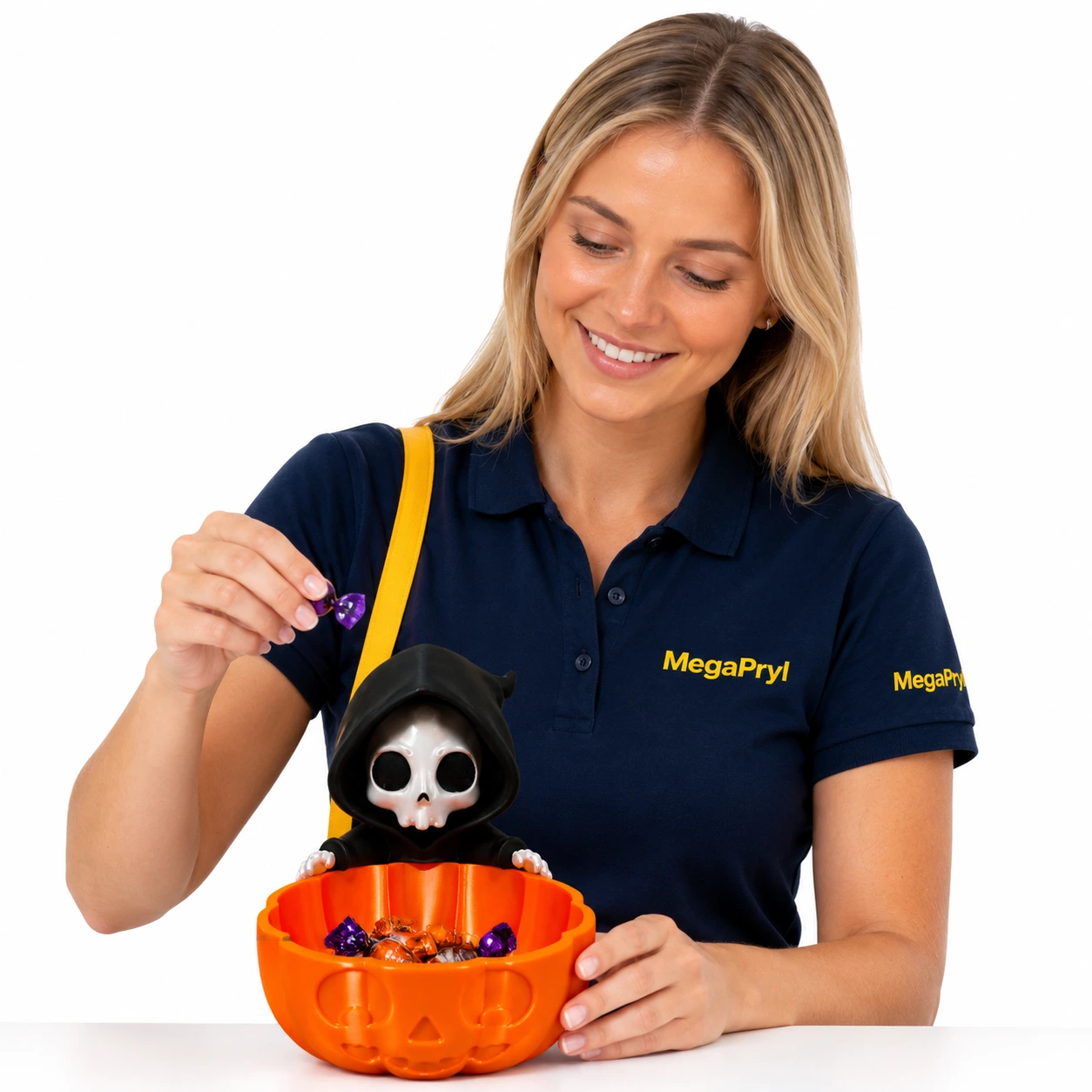 Godisskål med dödskalle för halloween