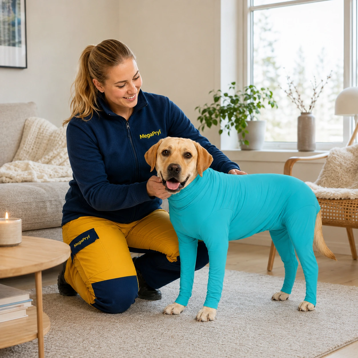 Återhämtningsdräkt för hund efter operation