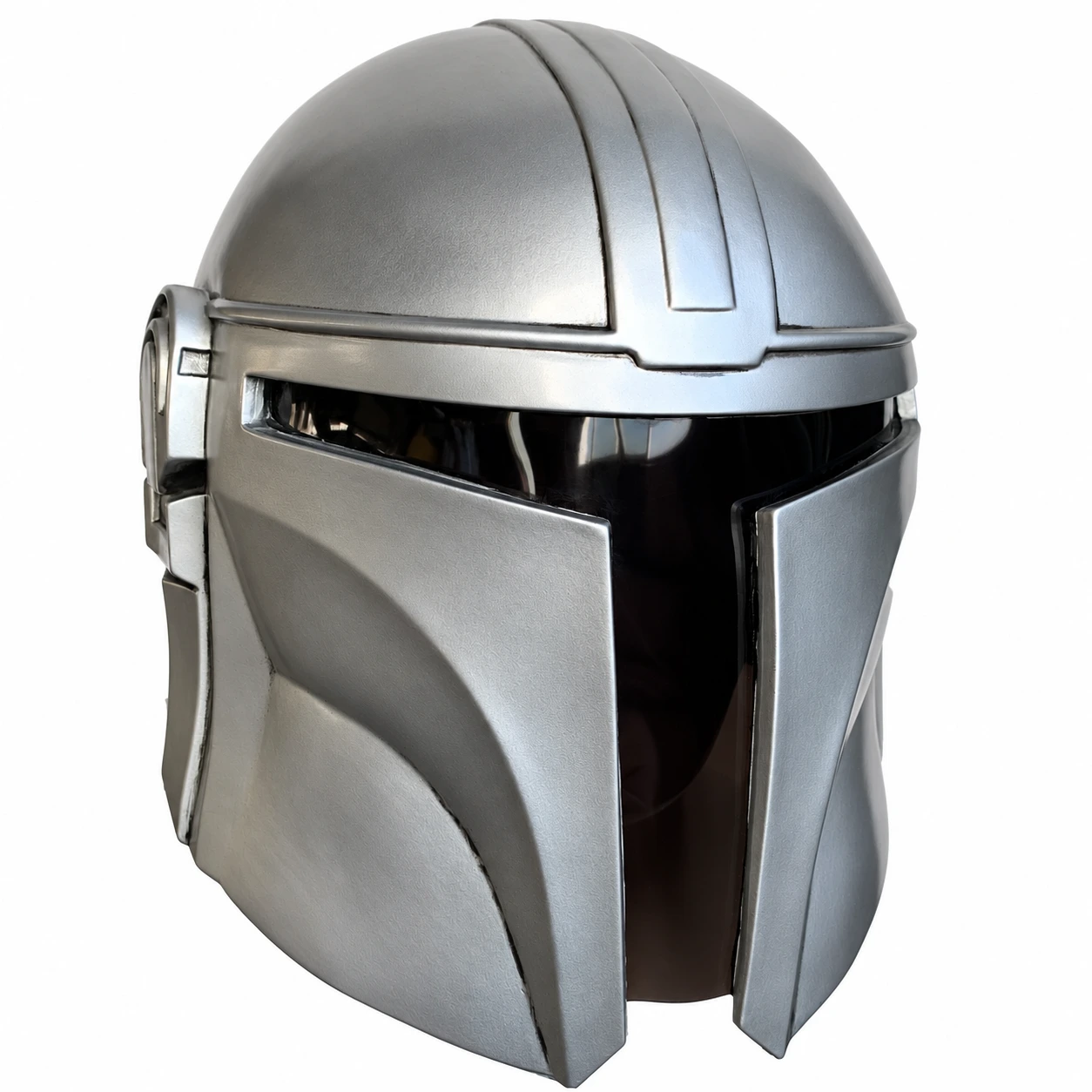 Silver metallic Prisjägare Hjälm med T-Visir