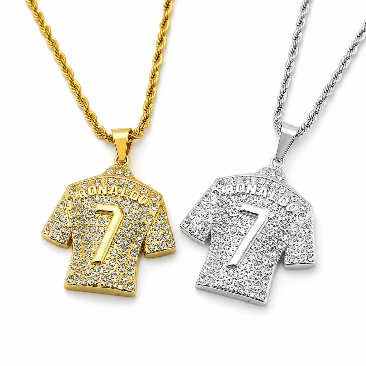 Fotbollshalsband Tröja 7 – Strass & Kedja