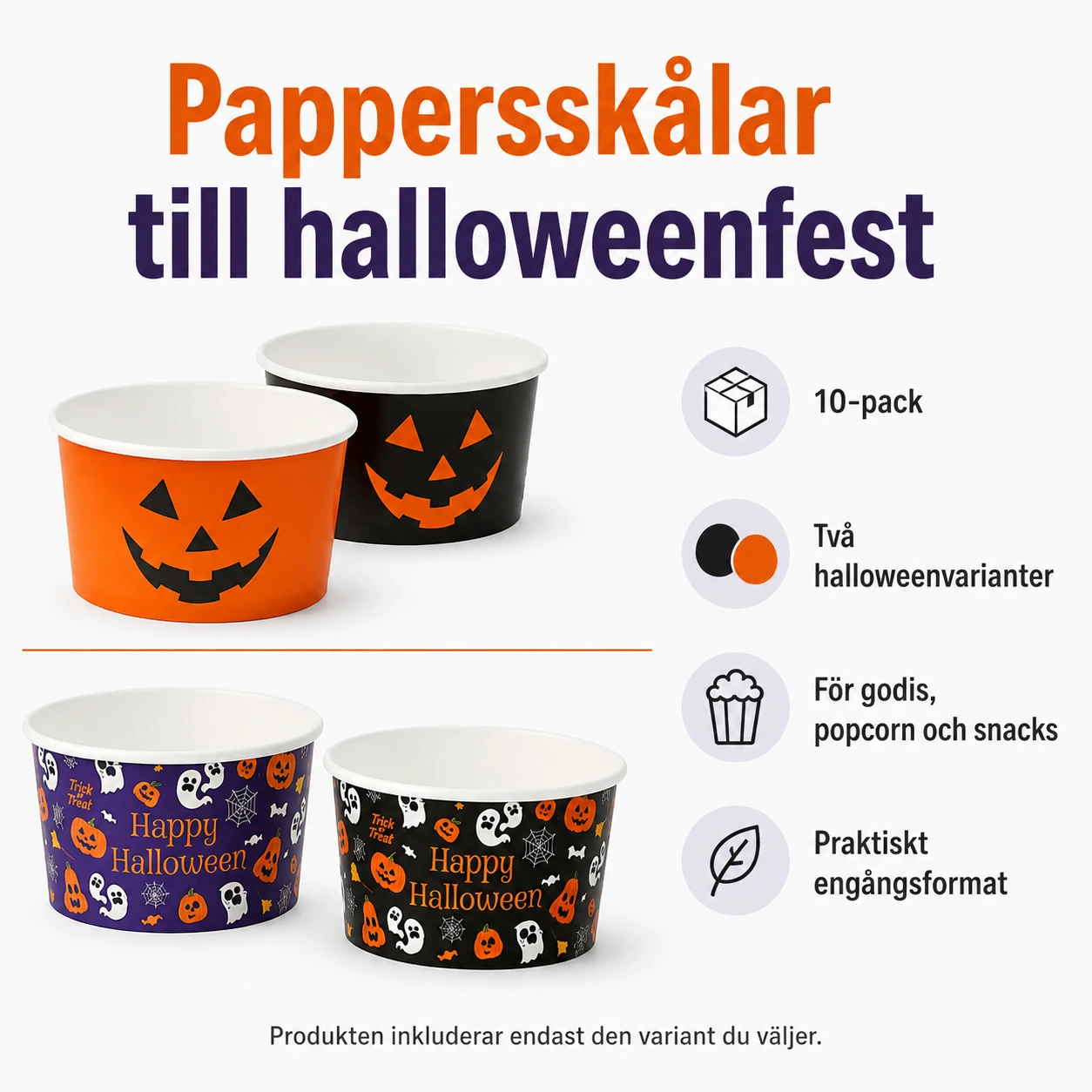 Pappersskålar till halloweenfest