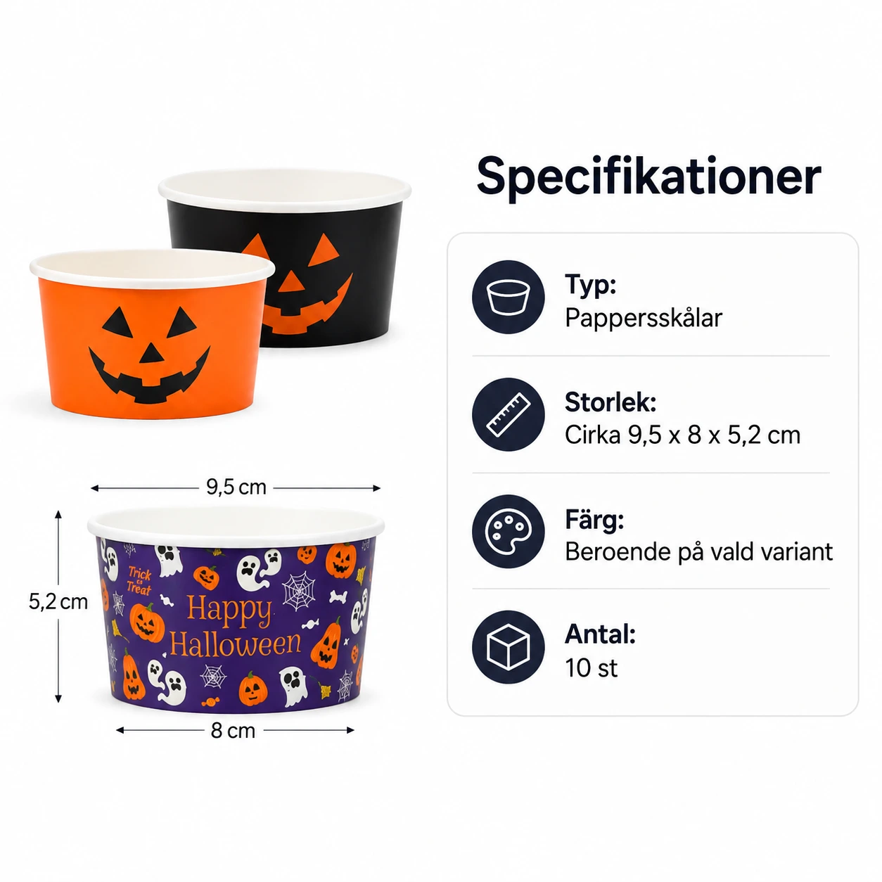 Pappersskålar till halloweenfest