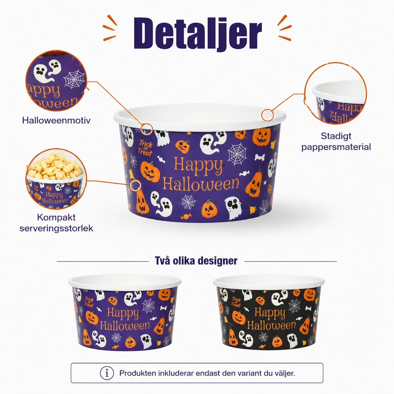 Pappersskålar till halloweenfest