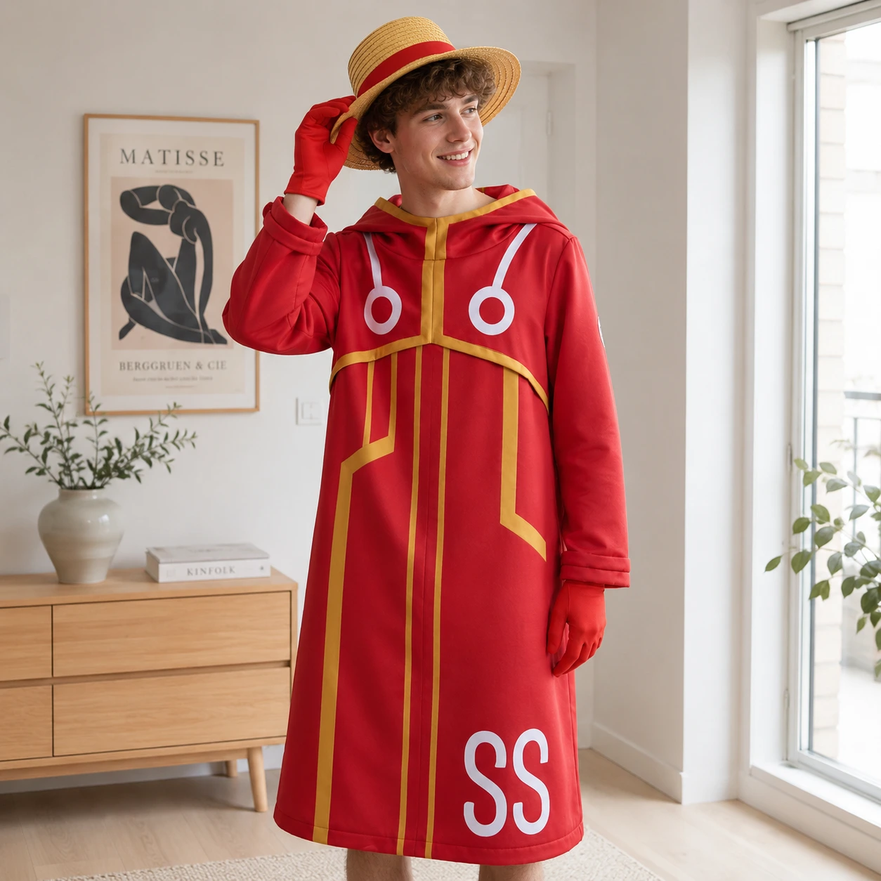 Cosplaydräkt med huva för halloween och maskerad