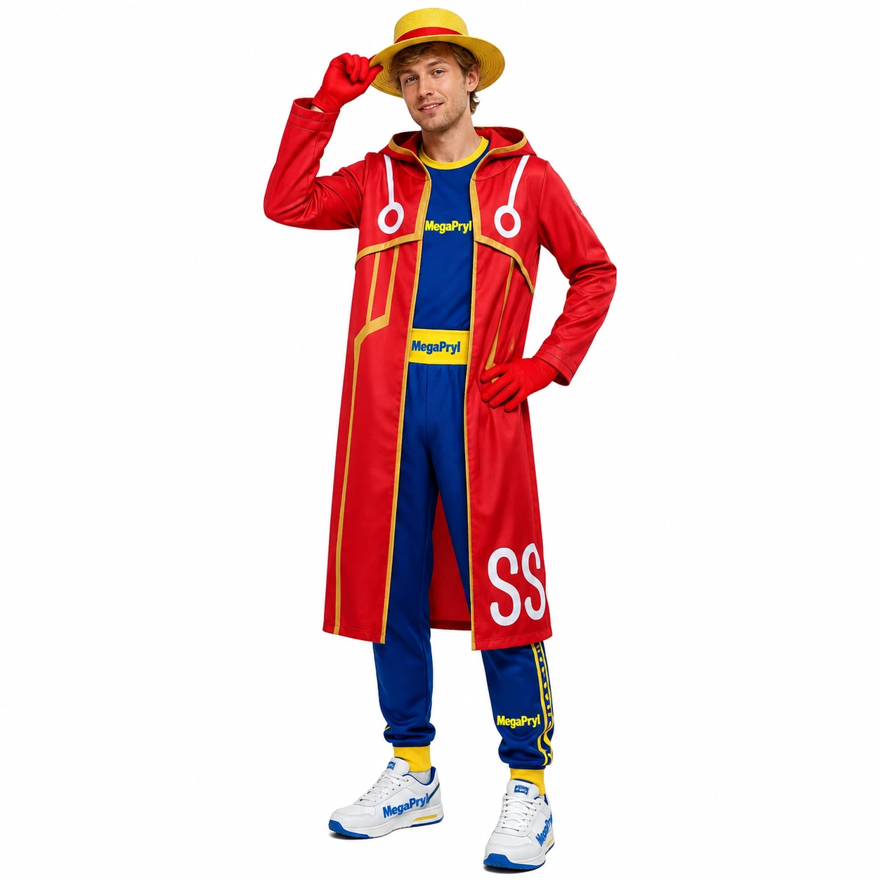 Cosplaydräkt med huva för halloween och maskerad