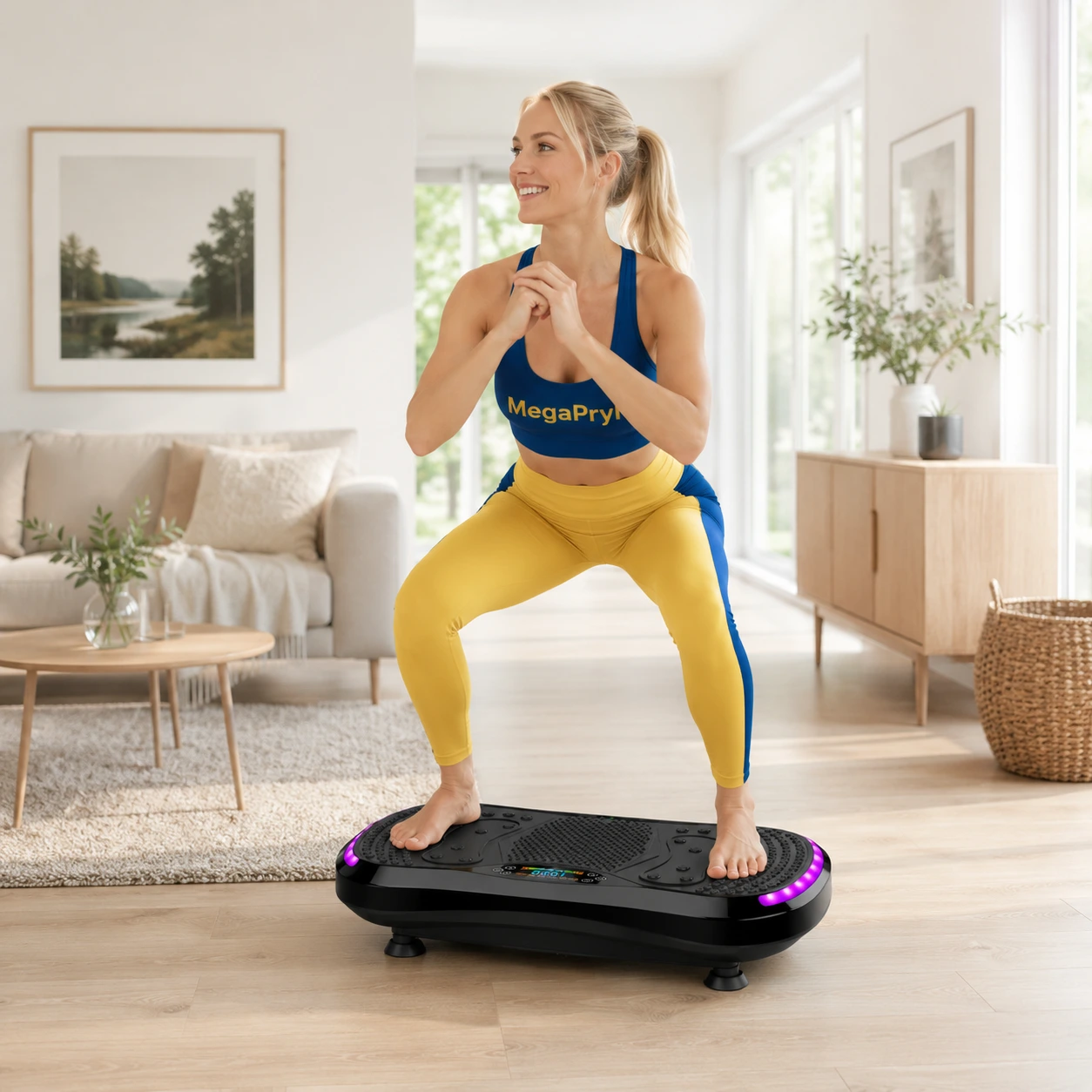 Vibrationsplatta för hemmaträning med Bluetooth och fjärrkontroll