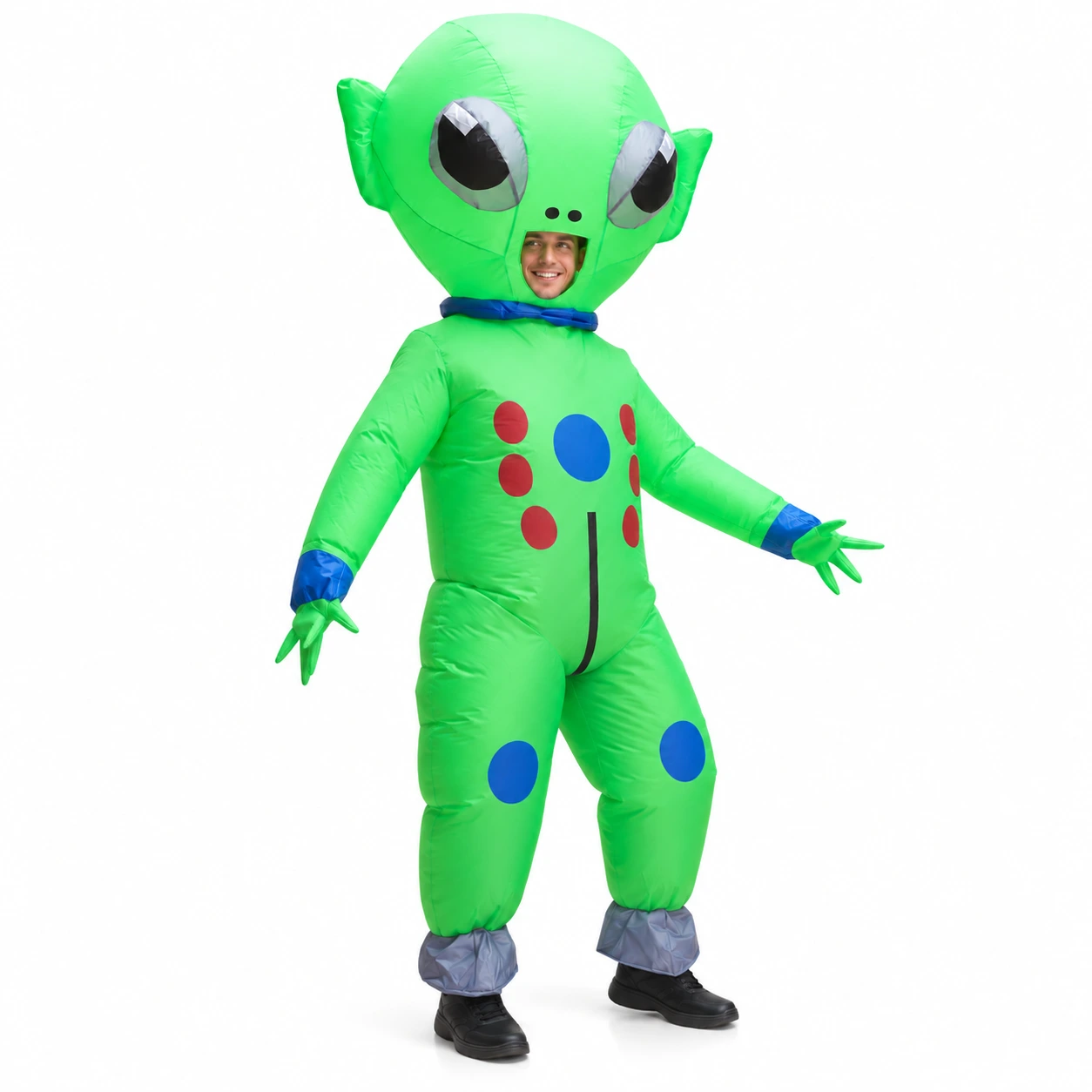 Maskeraddräkt vuxen med bärande alien uppblåsbar