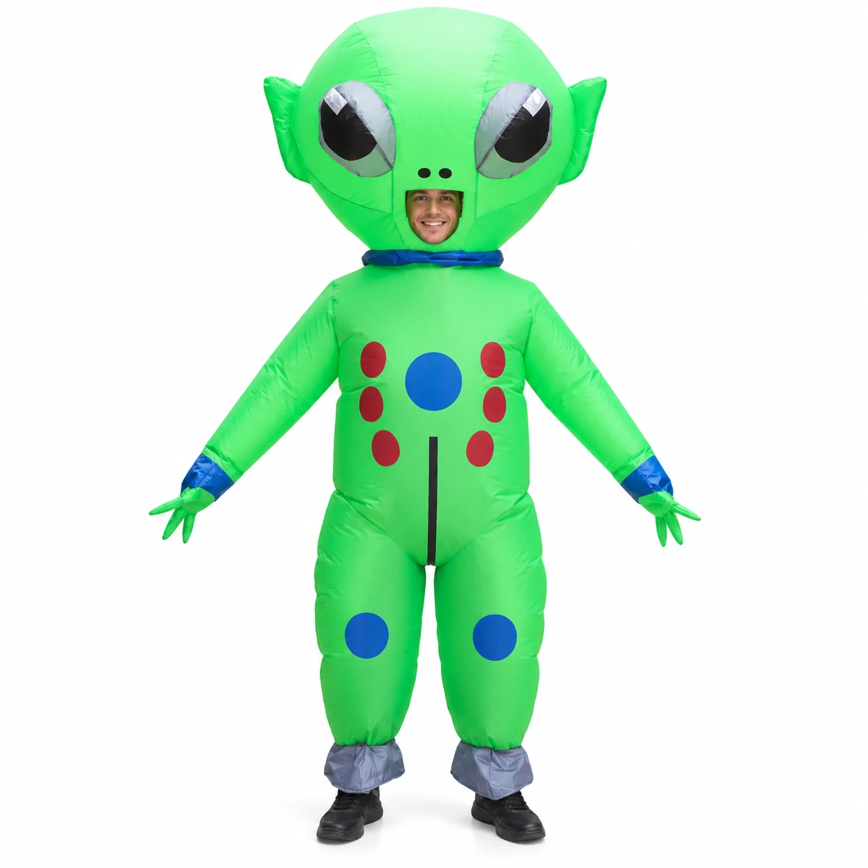 Maskeraddräkt vuxen med bärande alien uppblåsbar