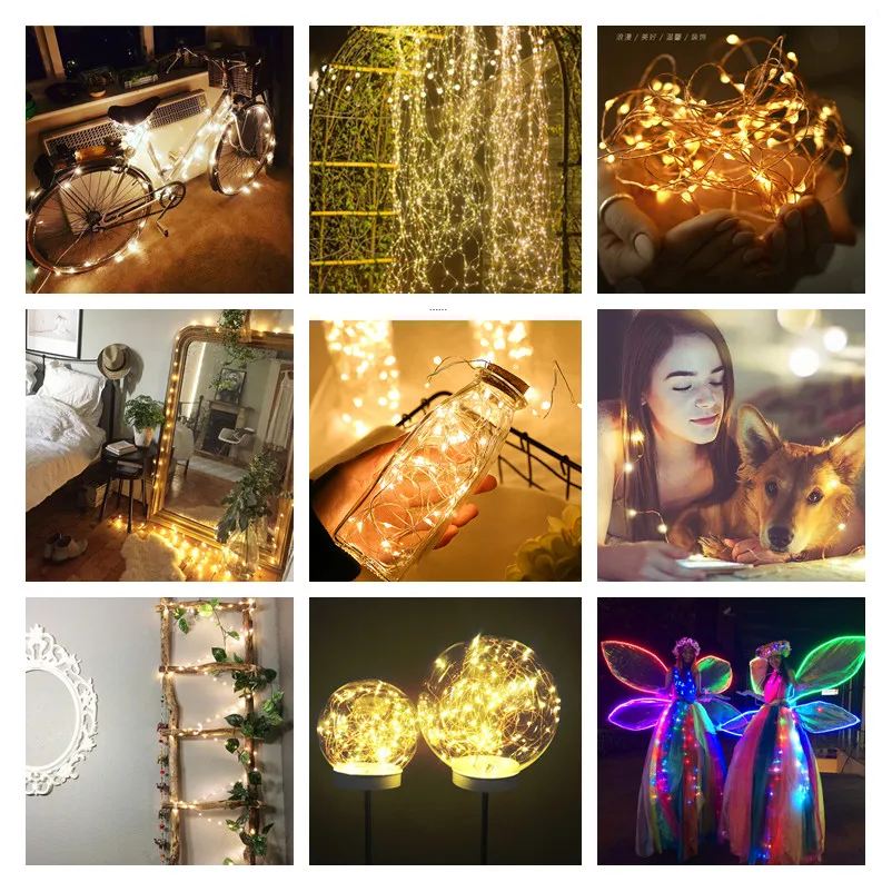 LED Ljusslingor Koppartråd 2m - Batteridriven 5st 5