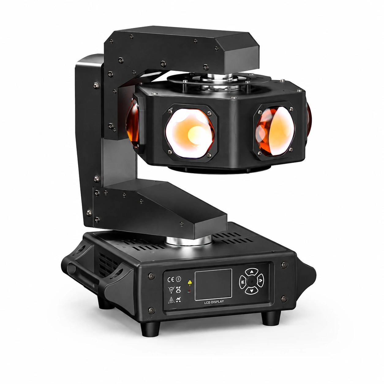 Moving head scenlampa med DMX512 och RGBW LED