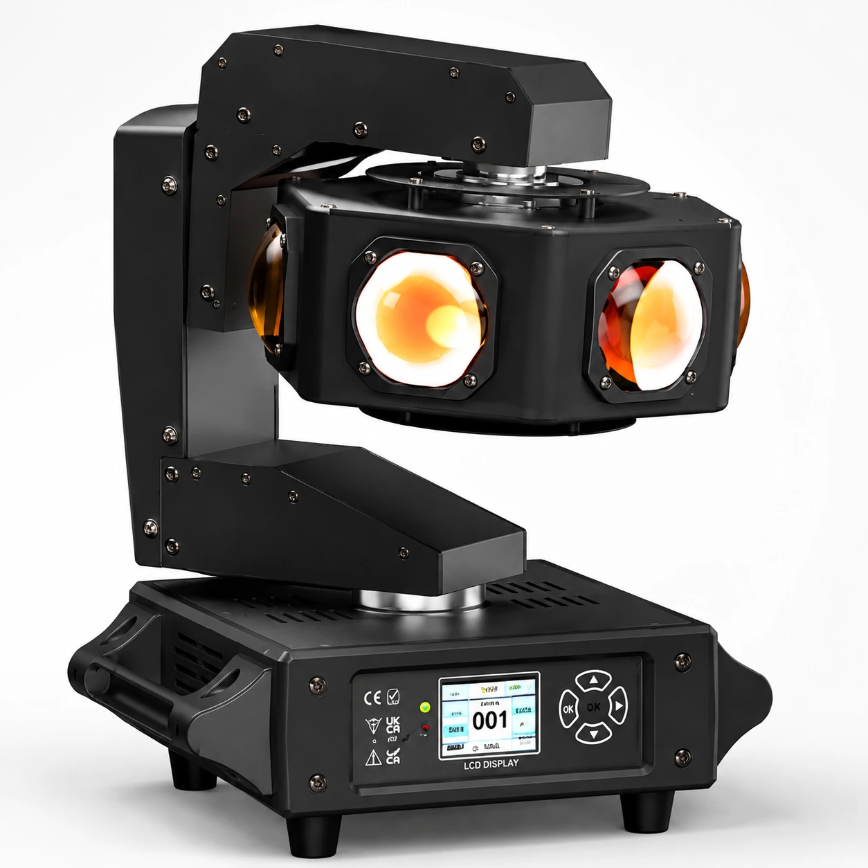 Moving head scenlampa med DMX512 och RGBW LED