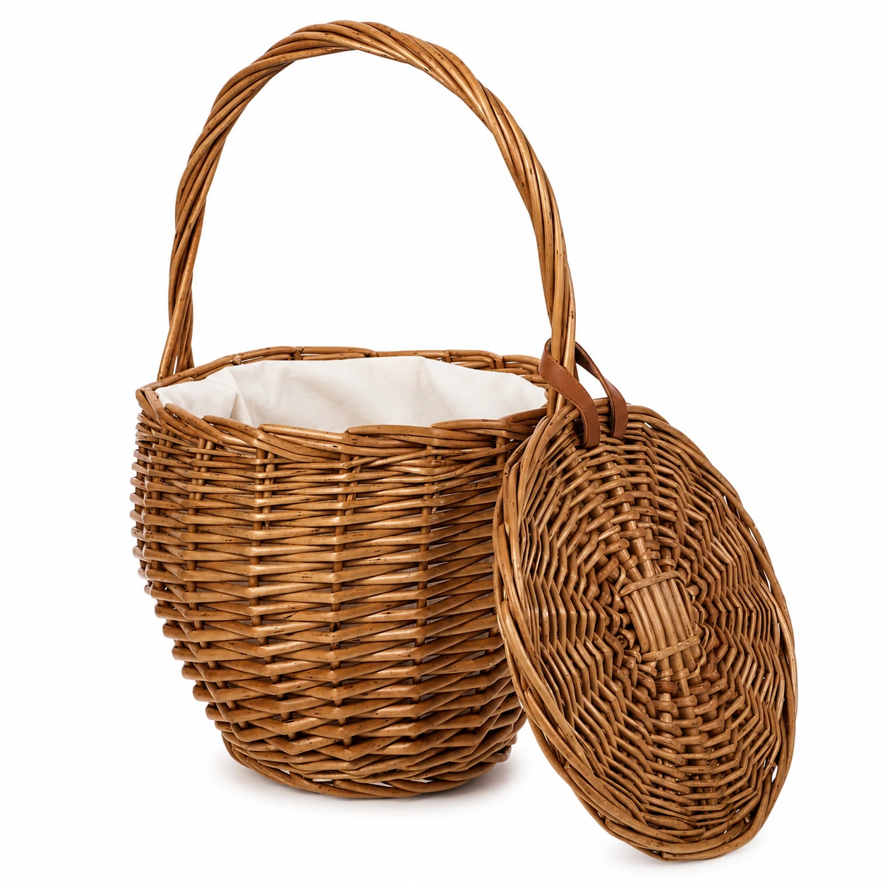 Picknickkorg i Flätad Design med Lock