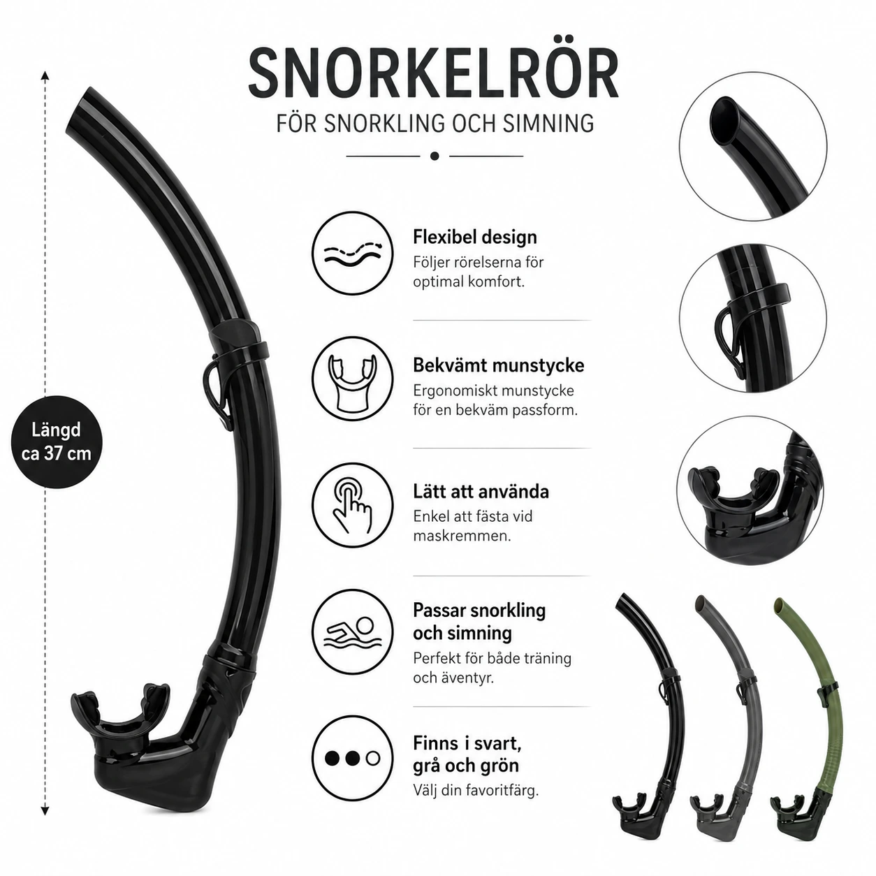 Silikon Snorkel Vuxen