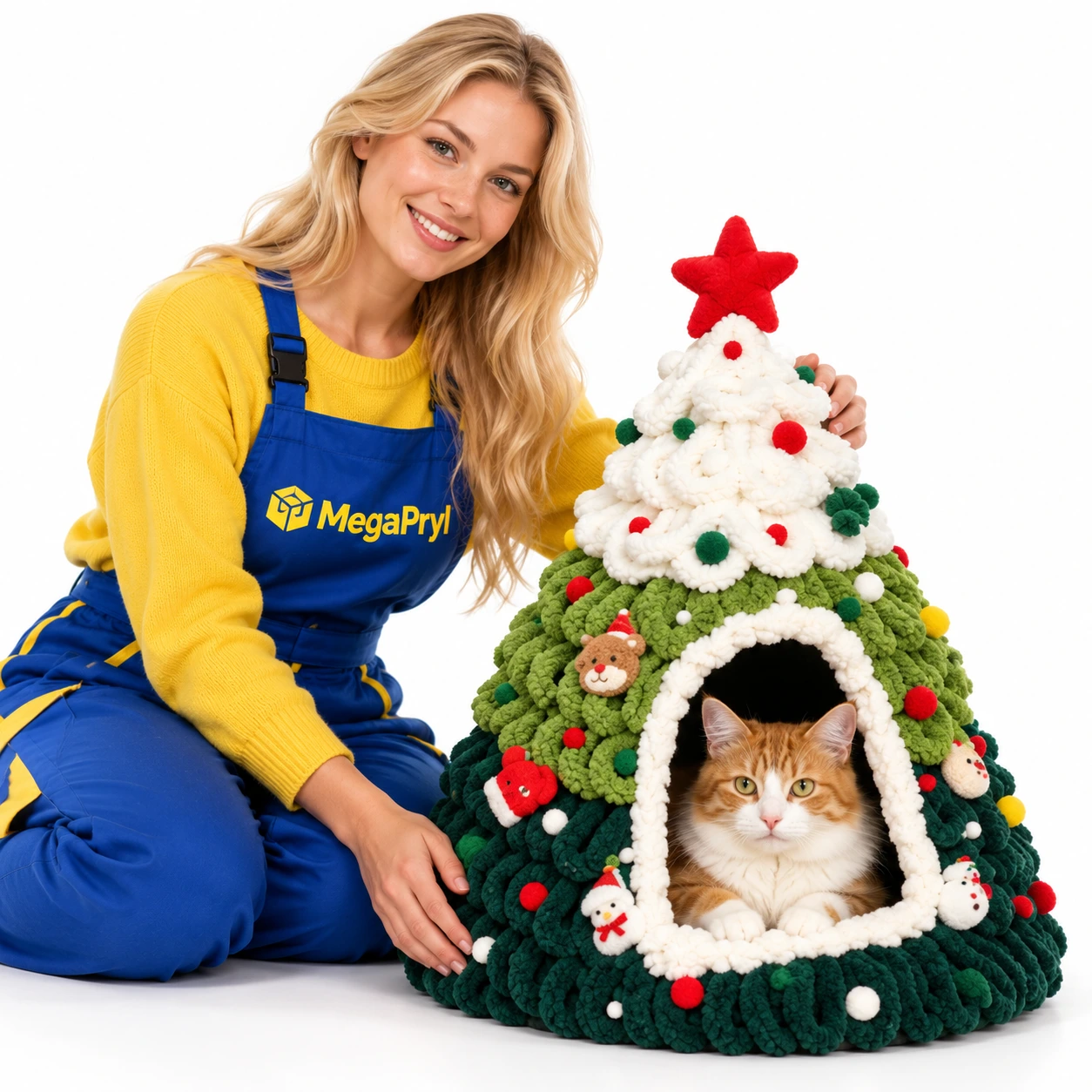 Julgran kattkoja för katt och smådjur