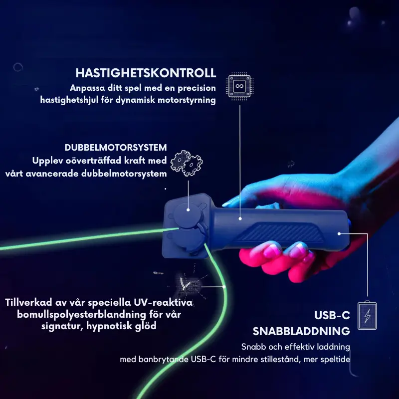 Snörraket med UV-svartljus 3