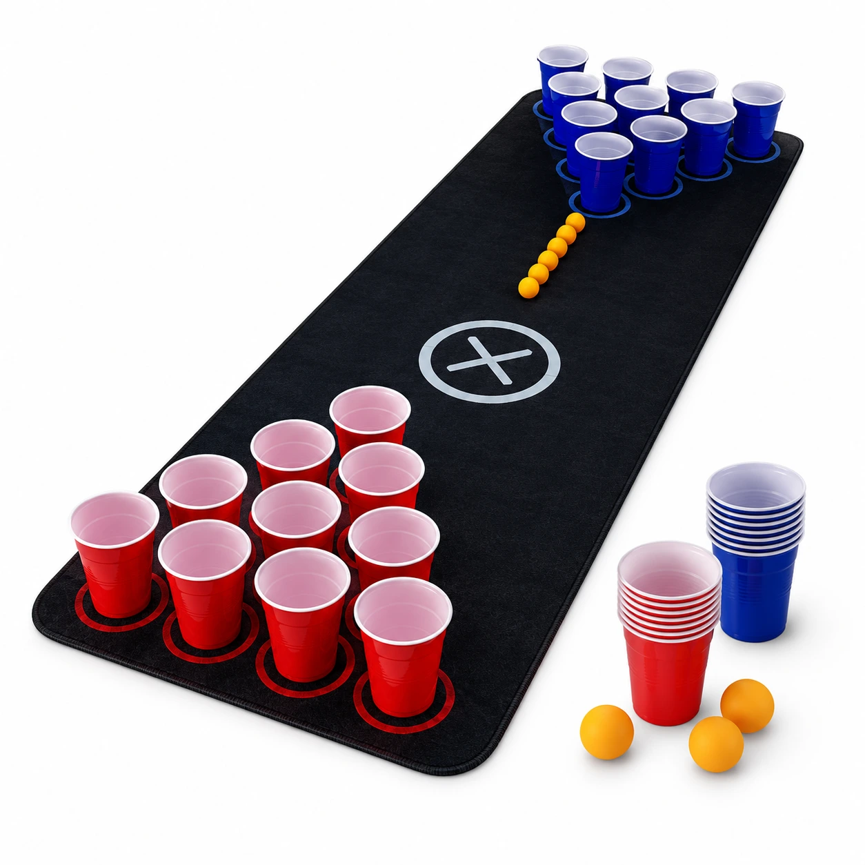 Beer Pong Set med Matta – Dryckesspel för Vuxna